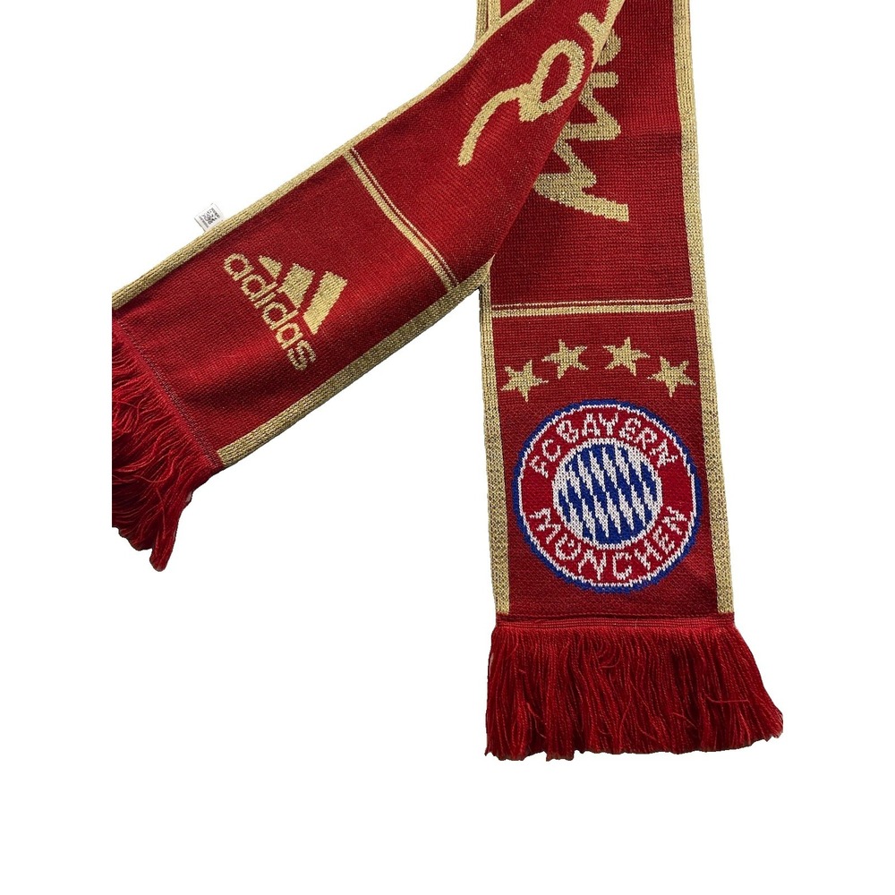 FC Bayern Munich Scarf Mens One Size Red Bundesliga Soccer Adidas Mia San Mia - Picture 6 of 8